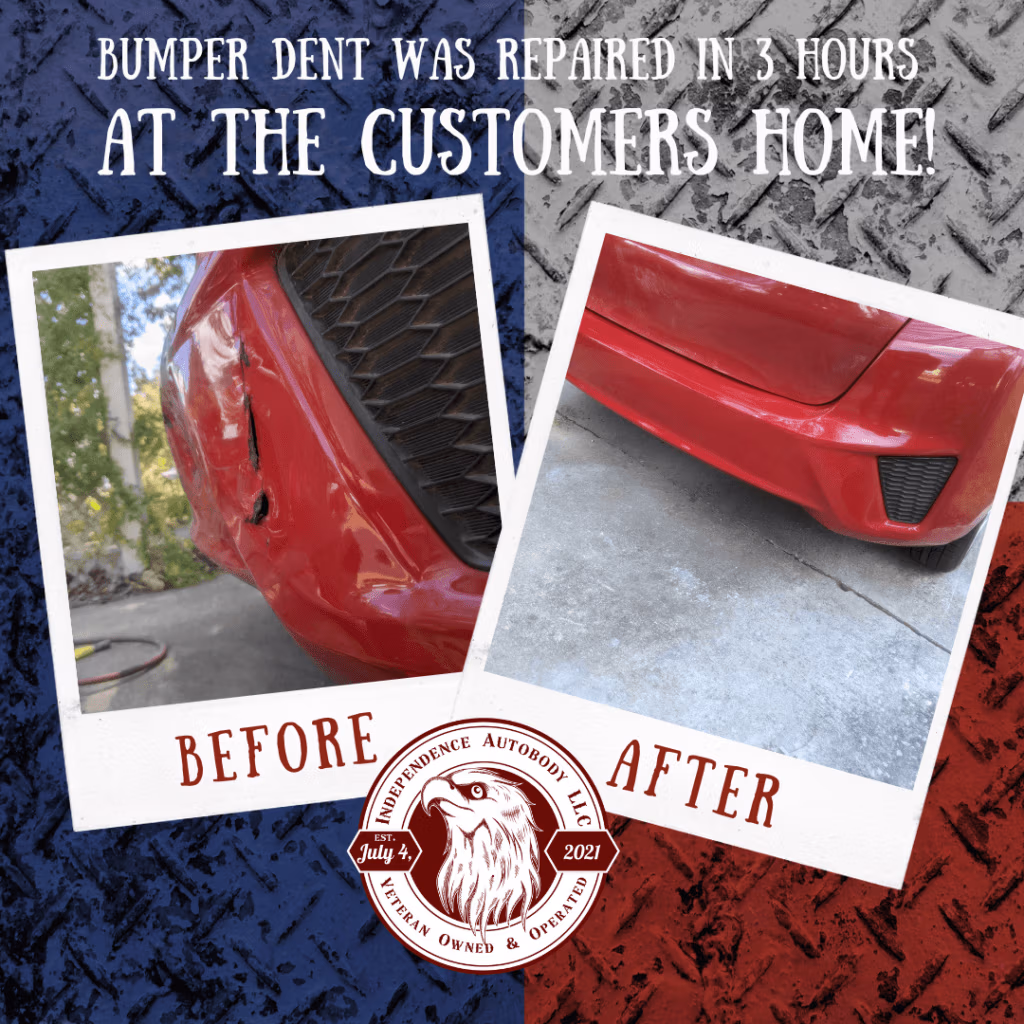 Red Rear Bumper Hole Repair - Bastrop, Texas