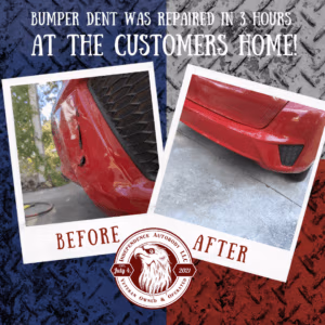 Red Rear Bumper Hole Repair - Bastrop, Texas